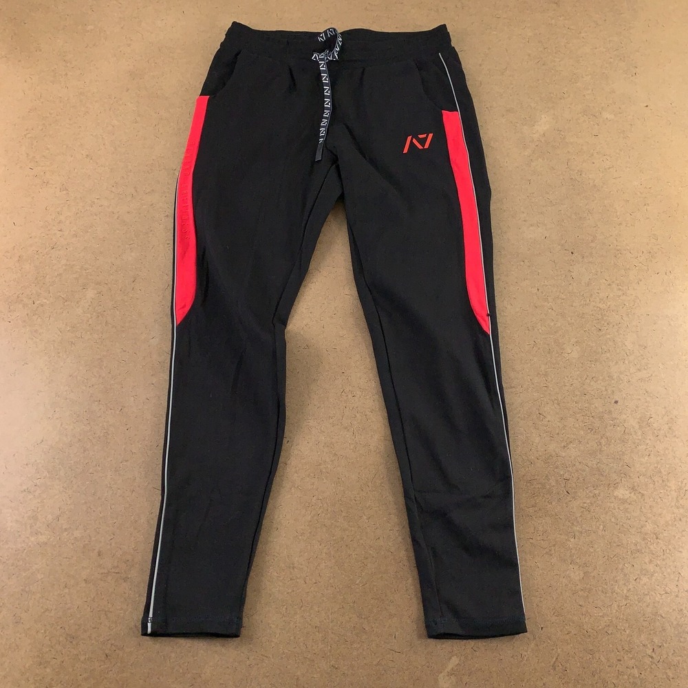 A7 Adult Unisex Size Small Black Red Fitted Pocketd Moxie Joggers New